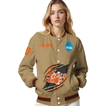 custom sam houston bearkats claw effect beige varsity jacket best selling