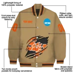 custom sam houston bearkats claw effect beige varsity jacket best selling