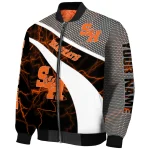 custom sam houston bearkats electric flash orange bomber jacket best selling