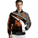 custom sam houston bearkats electric flash orange bomber jacket best selling