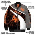 custom sam houston bearkats electric flash orange bomber jacket best selling
