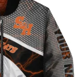 custom sam houston bearkats electric flash orange bomber jacket best selling