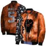 custom sam houston bearkats skull cluster orange bomber jacket best selling