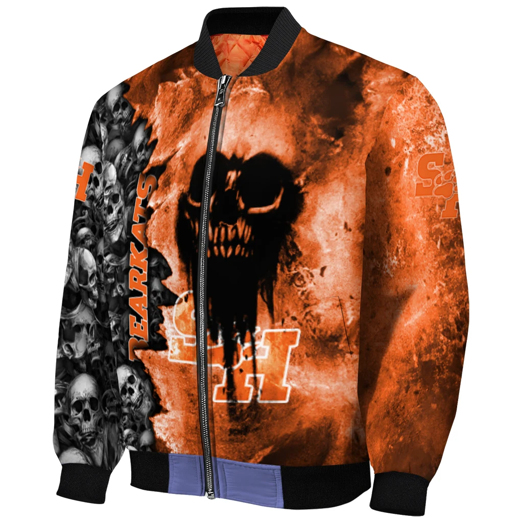 custom sam houston bearkats skull cluster orange bomber jacket fashion forward custom sam houston bearkats skull cluster orange bomber jacket fashion forward