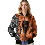 custom sam houston bearkats skull cluster orange bomber jacket best selling