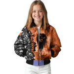custom sam houston bearkats skull cluster orange bomber jacket best selling