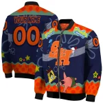 custom sam houston bearkats spongebob playtime orange blue bomber jacket best selling