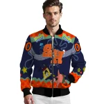 custom sam houston bearkats spongebob playtime orange blue bomber jacket best selling