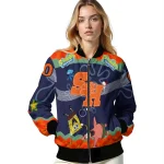 custom sam houston bearkats spongebob playtime orange blue bomber jacket best selling