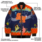 custom sam houston bearkats spongebob playtime orange blue bomber jacket best selling