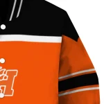 custom sam houston bearkats stripe statement orange black varsity jacket best selling