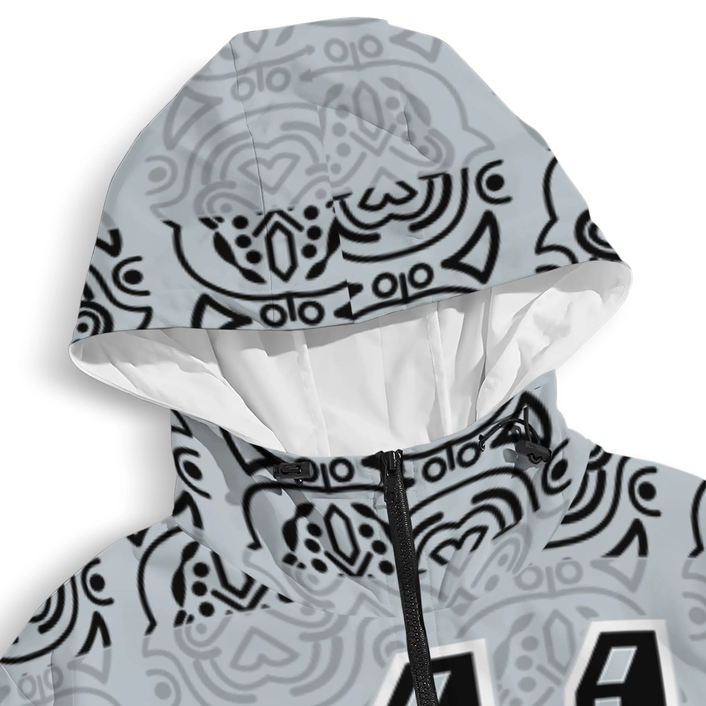 custom san antonio spurs cat eyes silver windbreaker jacket premium grade custom san antonio spurs cat eyes silver windbreaker jacket premium grade