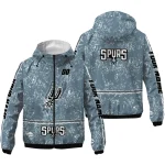 custom san antonio spurs shards cluster silver windbreaker jacket best selling