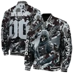 custom san antonio spurs skull horde silver varsity jacket best selling