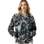 custom san antonio spurs skull horde silver varsity jacket best selling