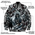 custom san antonio spurs skull horde silver varsity jacket best selling