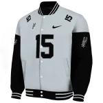 custom san antonio spurs team patch silver varsity jacket best selling
