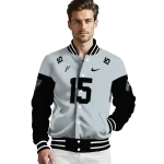 custom san antonio spurs team patch silver varsity jacket best selling