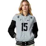 custom san antonio spurs team patch silver varsity jacket best selling
