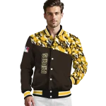 custom san diego padres camouflage print brown varsity jacket best selling
