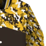 custom san diego padres camouflage print brown varsity jacket best selling