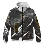 custom san diego padres claw mesh brown gray windbreaker jacket best selling