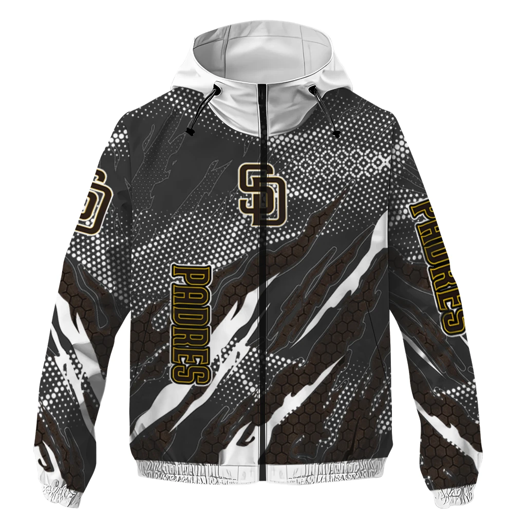 custom san diego padres claw mesh brown gray windbreaker jacket best selling custom san diego padres claw mesh brown gray windbreaker jacket best selling