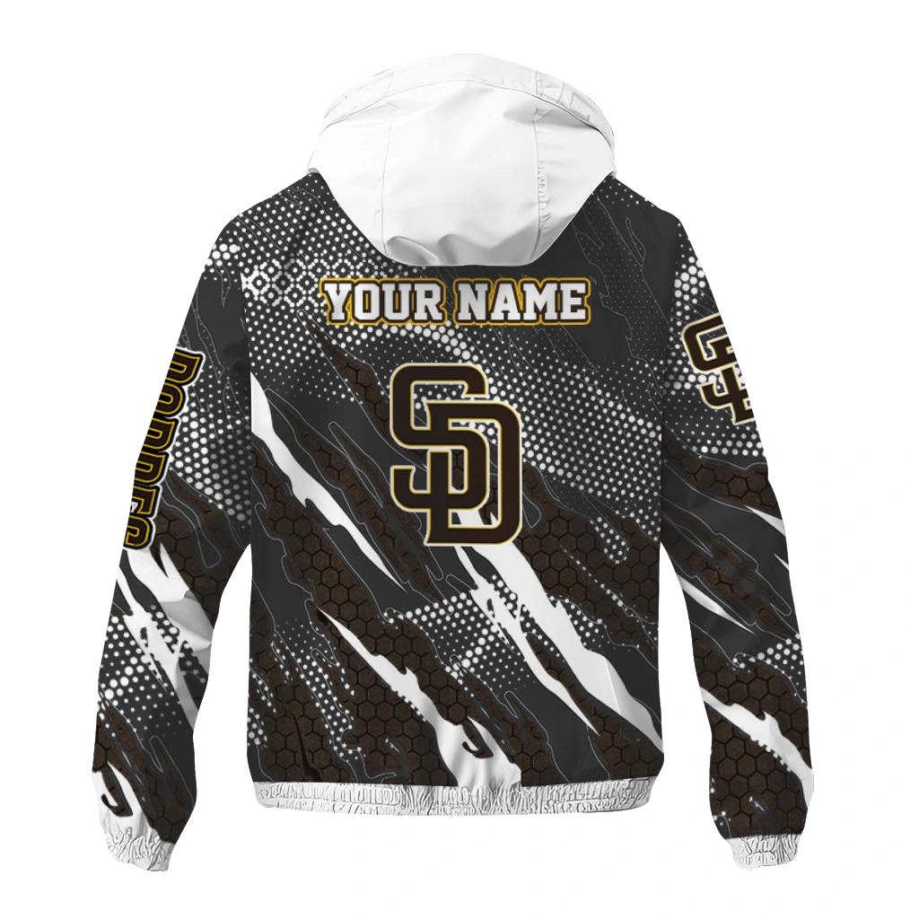 custom san diego padres claw mesh brown gray windbreaker jacket fashion forward custom san diego padres claw mesh brown gray windbreaker jacket fashion forward