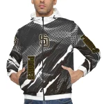 custom san diego padres claw mesh brown gray windbreaker jacket best selling