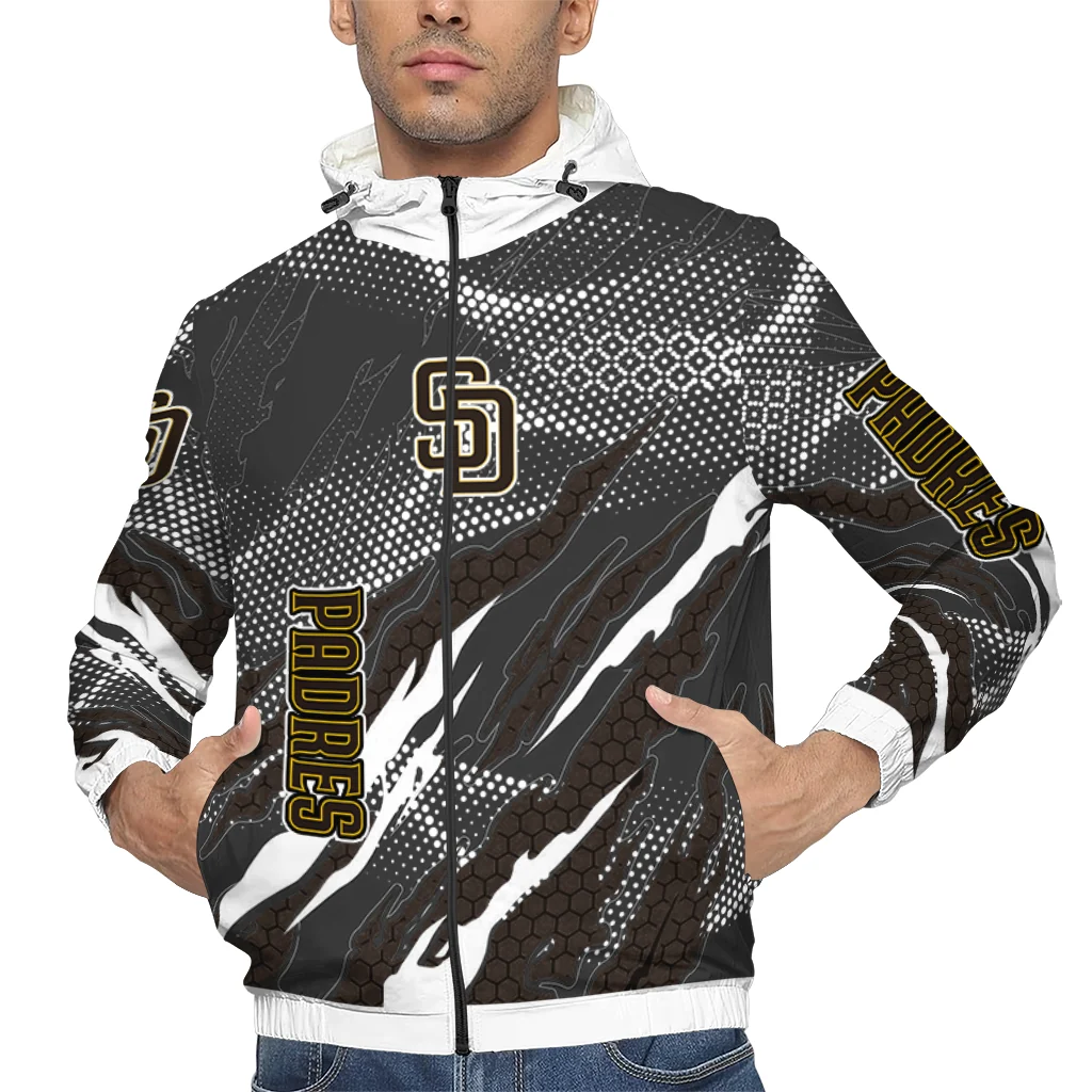 custom san diego padres claw mesh brown gray windbreaker jacket top rated custom san diego padres claw mesh brown gray windbreaker jacket top rated
