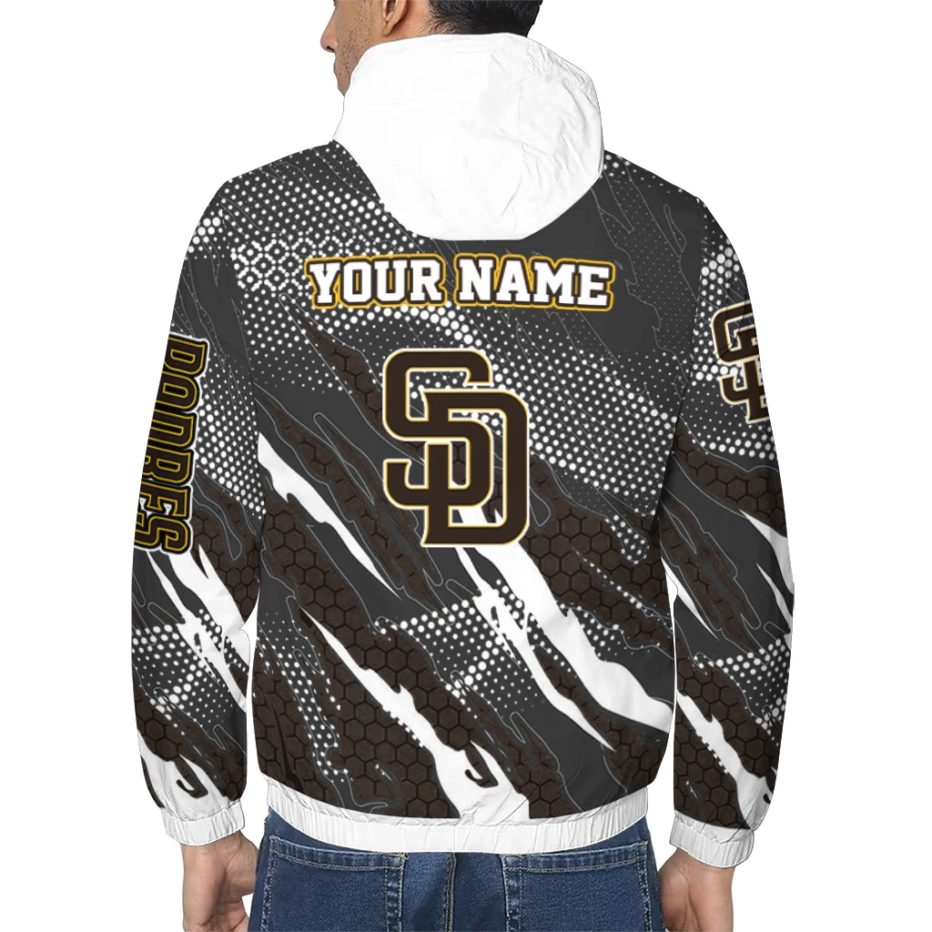 custom san diego padres claw mesh brown gray windbreaker jacket trendy custom san diego padres claw mesh brown gray windbreaker jacket trendy