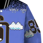 custom san diego padres mario blocks blue black varsity jacket best selling