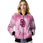 custom san diego padres pink tie dye pink bomber jacket best selling