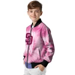 custom san diego padres pink tie dye pink bomber jacket best selling