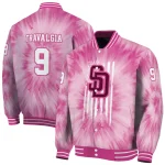 custom san diego padres pink tie dye pink varsity jacket best selling