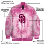 custom san diego padres pink tie dye pink varsity jacket best selling