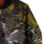 custom san diego padres skull horde brown bomber jacket best selling