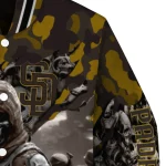 custom san diego padres skull horde brown varsity jacket best selling