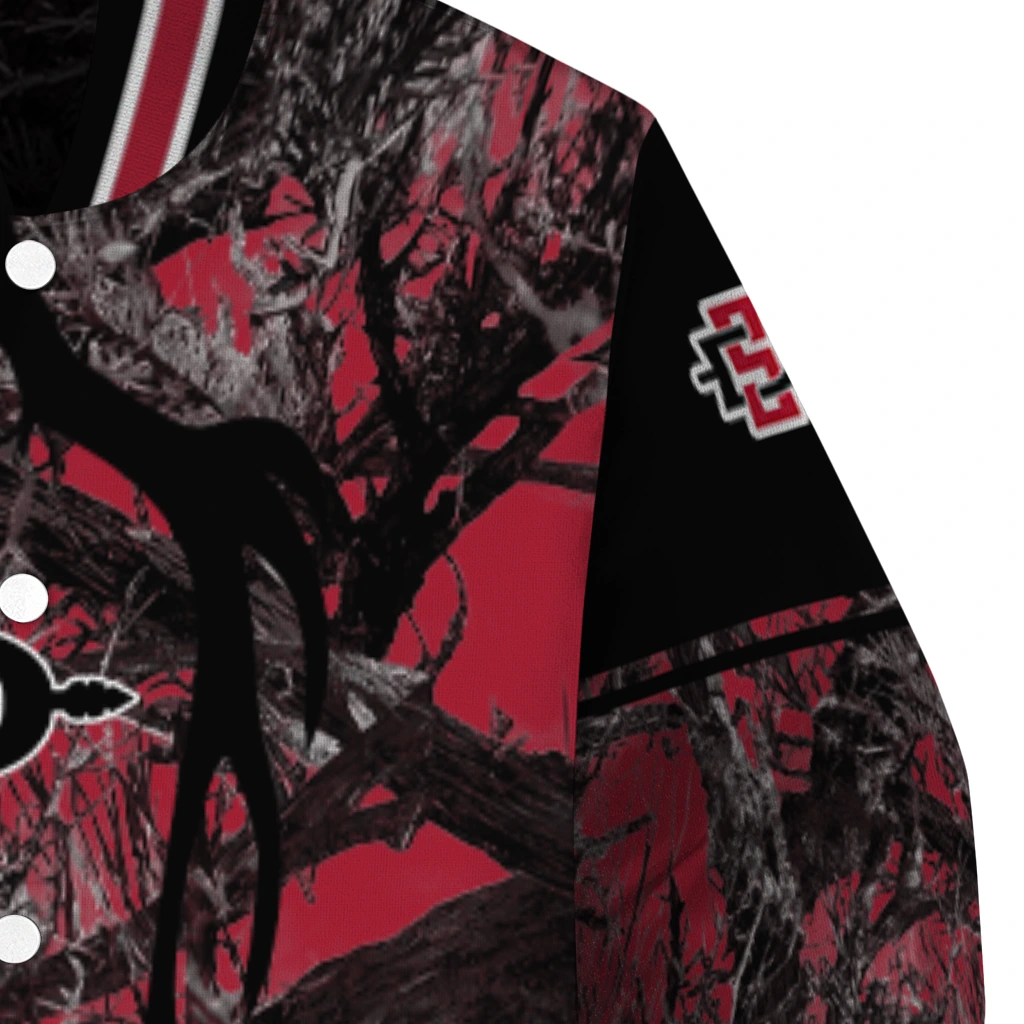 custom san diego state aztecs antlers motif red black varsity jacket premium grade custom san diego state aztecs antlers motif red black varsity jacket premium grade