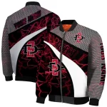 custom san diego state aztecs electric flash red bomber jacket best selling