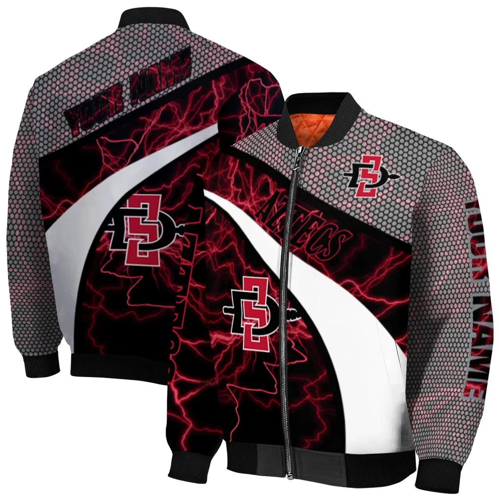custom san diego state aztecs electric flash red bomber jacket best selling custom san diego state aztecs electric flash red bomber jacket best selling