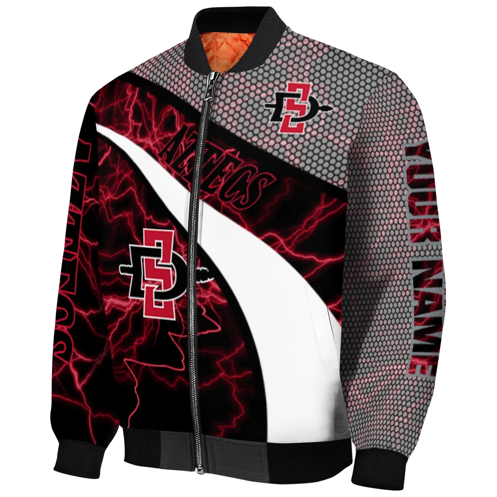custom san diego state aztecs electric flash red bomber jacket fashion forward custom san diego state aztecs electric flash red bomber jacket fashion forward
