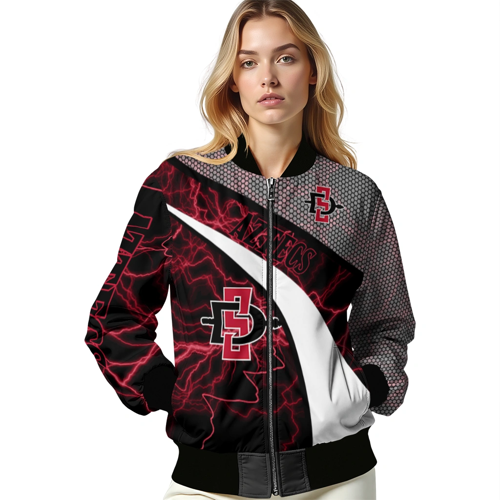 custom san diego state aztecs electric flash red bomber jacket latest model custom san diego state aztecs electric flash red bomber jacket latest model