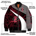 custom san diego state aztecs electric flash red bomber jacket best selling