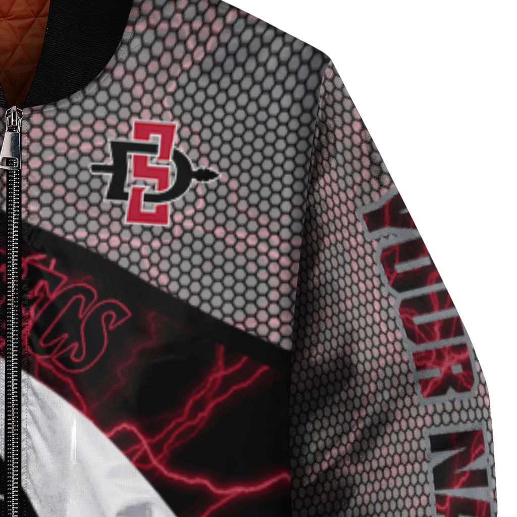 custom san diego state aztecs electric flash red bomber jacket premium grade custom san diego state aztecs electric flash red bomber jacket premium grade