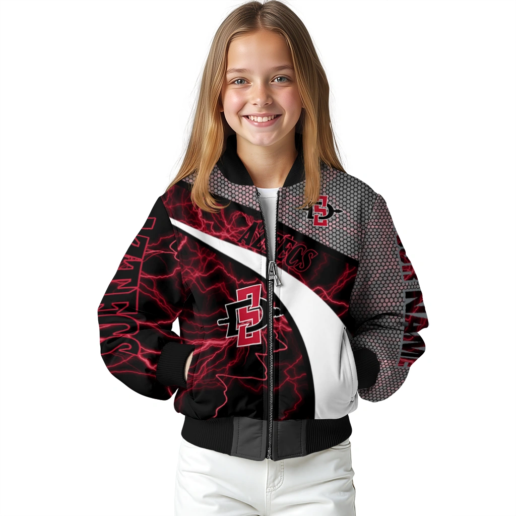 custom san diego state aztecs electric flash red bomber jacket top rated custom san diego state aztecs electric flash red bomber jacket top rated