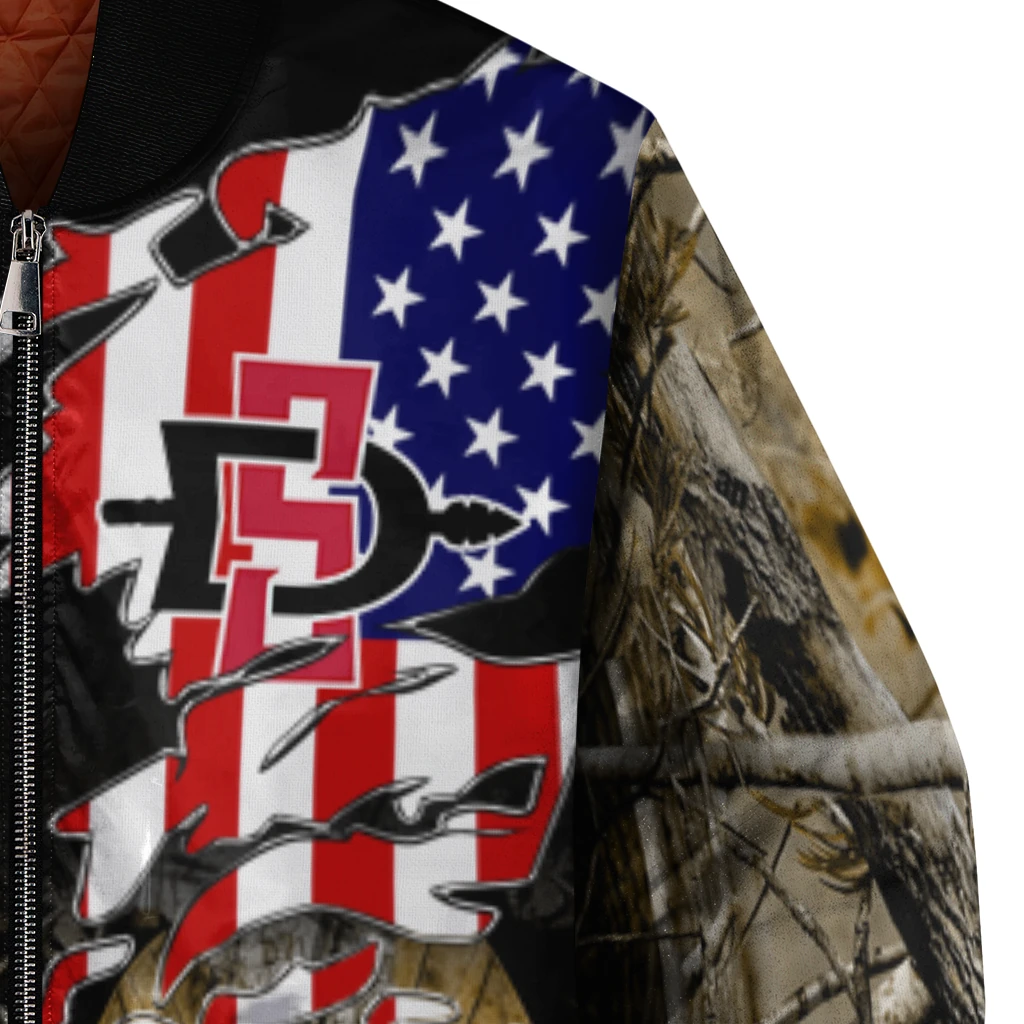 custom san diego state aztecs patriot deer camouflage bomber jacket premium grade custom san diego state aztecs patriot deer camouflage bomber jacket premium grade
