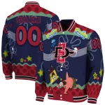 custom san diego state aztecs spongebob playtime red blue varsity jacket best selling