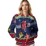 custom san diego state aztecs spongebob playtime red blue varsity jacket best selling