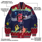 custom san diego state aztecs spongebob playtime red blue varsity jacket best selling